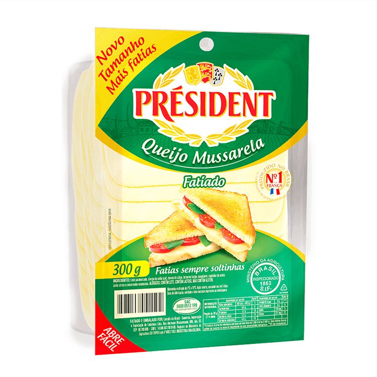 Queijo Mussarela President Fatiado 300g